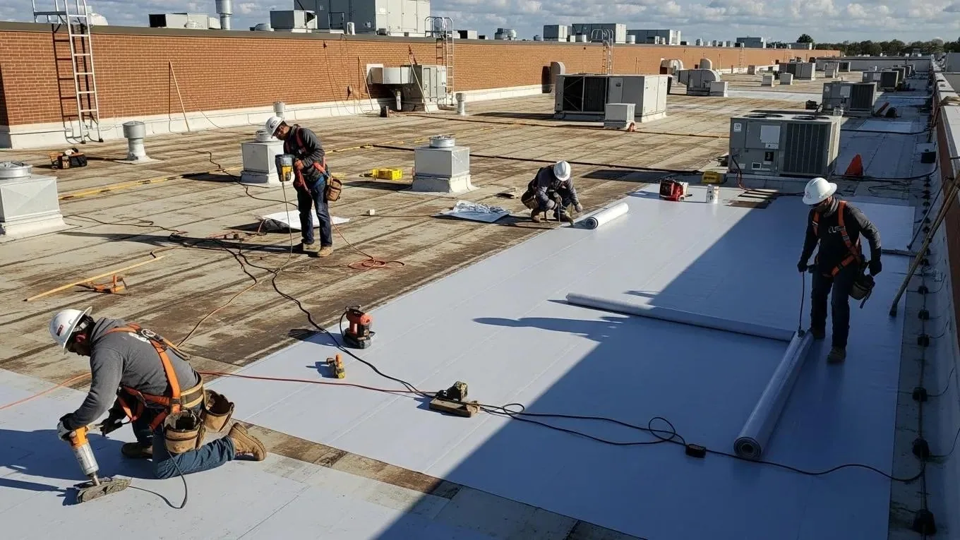 Occupied-Building Reroofing in Stamford, CT